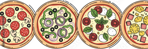 A Variety of Delicious Pizza Toppings Pepperoni, Veggie, and More