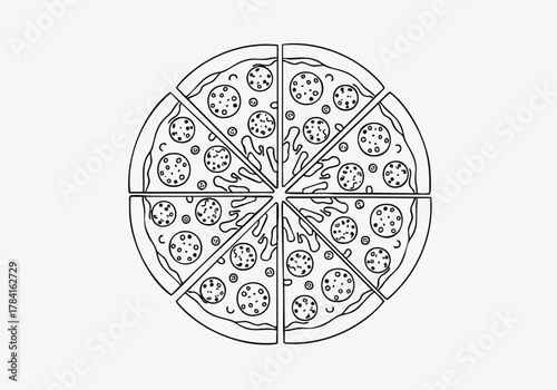 Delicious Pizza Slices Illustration for Coloring or Design Projects