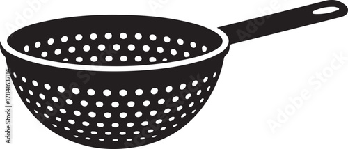 Colander kitchen utensil isolated on white background