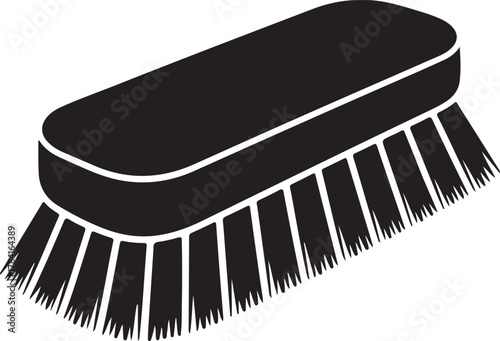 Black silhouette of a scrub brush isolated on white background