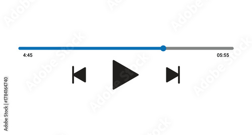 A audio player black triangle with white background