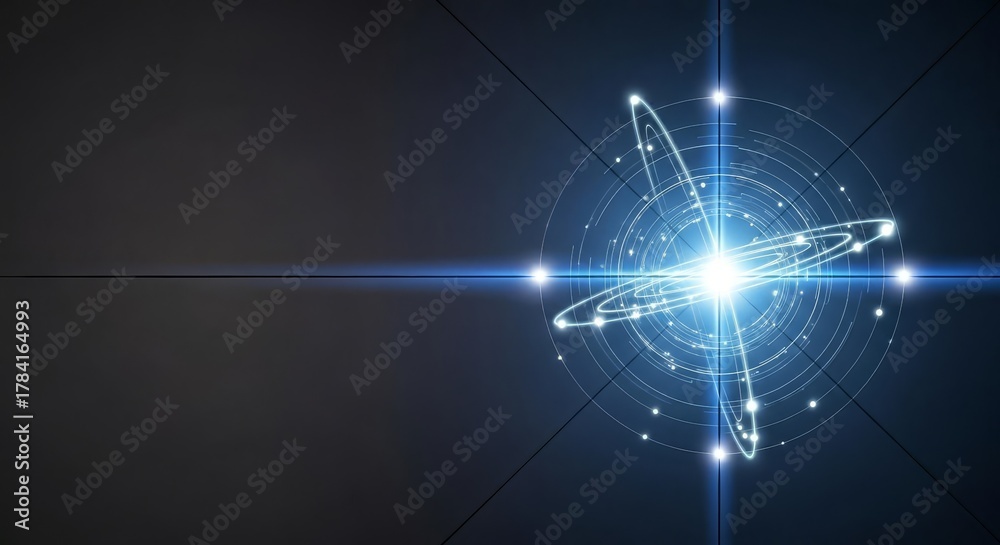 Fototapeta premium Abstract Futuristic Technology Background with Glowing Orbits