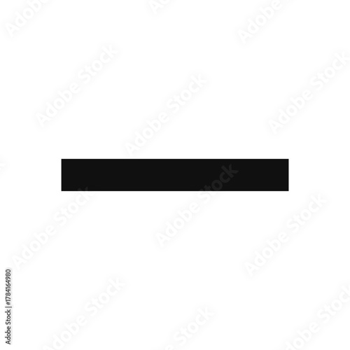 A minus black rectangle with a white background