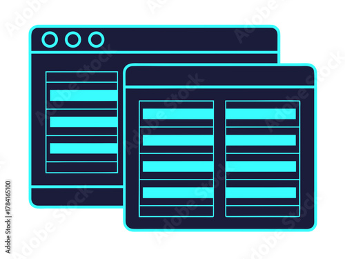 Glowing neon hospital dashboard ui cards for patient data visualization vector
