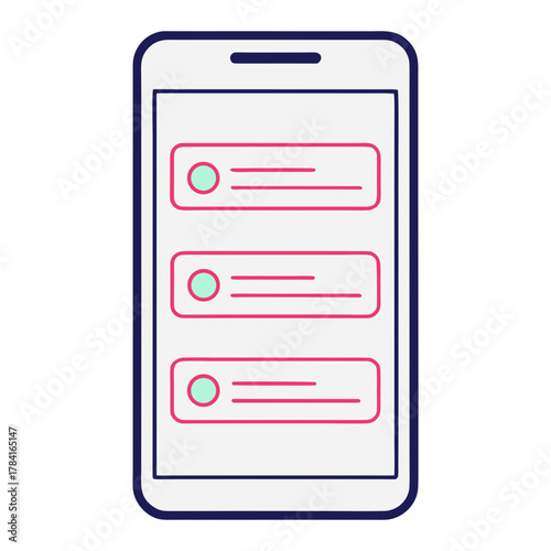 Scalable vector illustration of a language learning app ui on a smartphone display vector