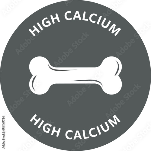 Healthy dog food ingredient symbol high calcium bone nutrition label vector graphic vector