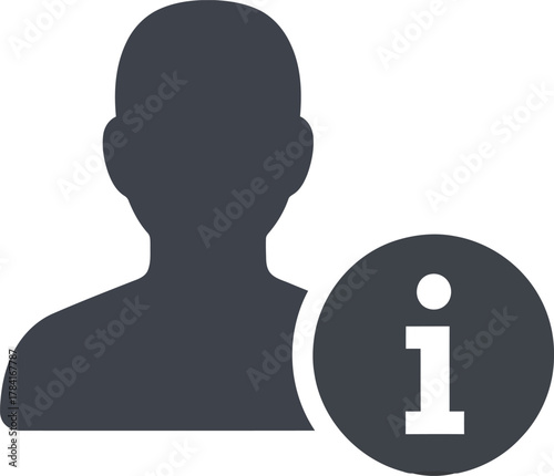 User information icon silhouette person profile help support data abstract symbol vector