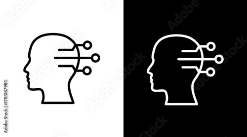 Artificial Intelligence  White Icon Set Design