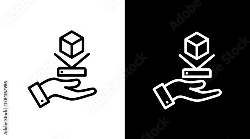 Holographic  White Icon Set Design