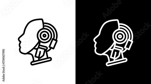 Cyborg  White Icon Set Design