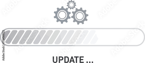 Digital progress bar with gears loading update process technology concept graphic vector