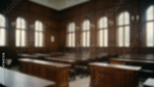 Wallpaper Mural Blurred background of a modern courtroom interior, brightly lit with no people in sight. Torontodigital.ca