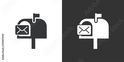 Mailbox icon. Solid glyph series icon