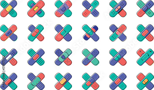 Hospital, Clinic, Doctor, DNA, Pharmacy, Ambulance, Microscope, Medicine, Stethoscope, Syringe, First Aid, Blood Donation, Heartbeat, Laboratory, and Health Equipment Flat Design for Apps, Websites, a