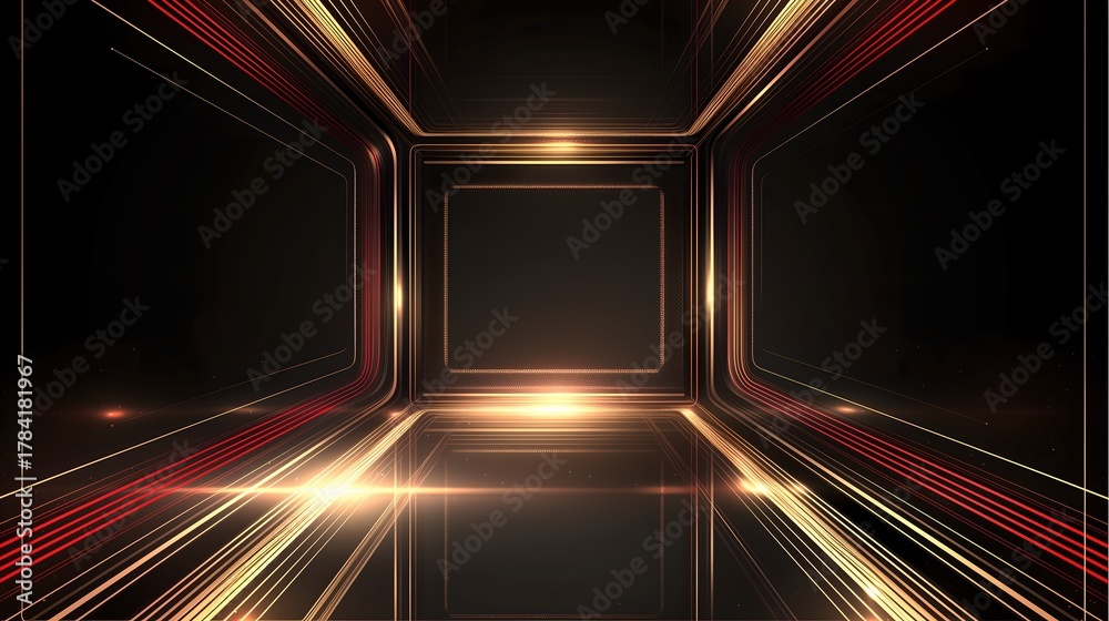 Fototapeta premium Black Friday merchandise stage background, black and red style illustration