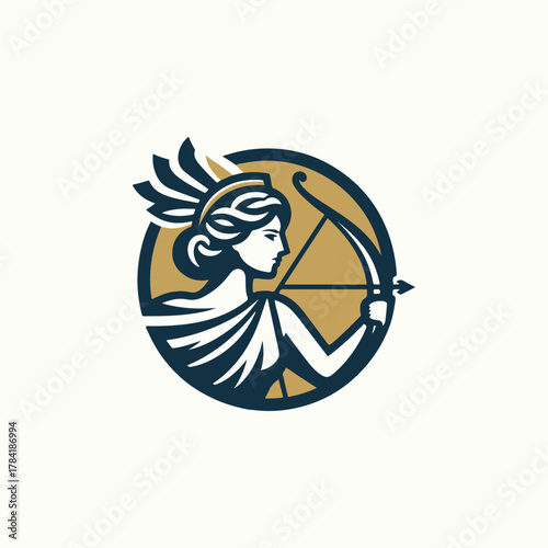 Artemis Archer Olympian Goddess Logo