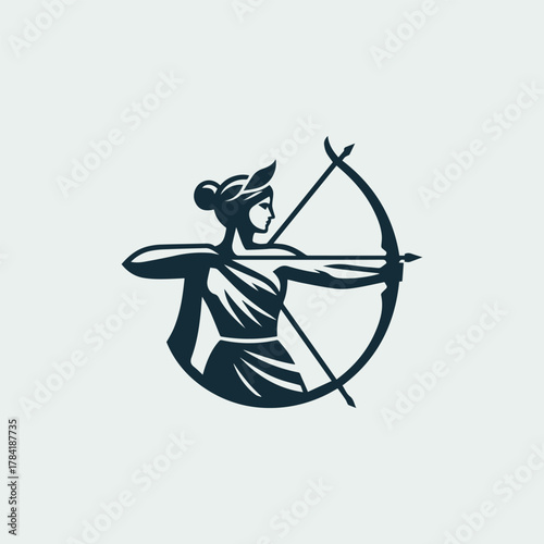 Artemis Archer Olympian Goddess Logo