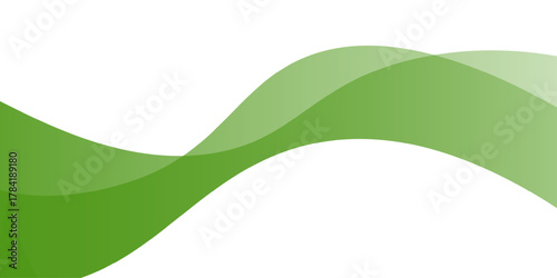 Abstract green wave background, Vector green line background curve element with white space for text and message design, overlapping layers.