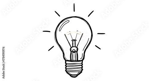 Illuminating Idea A HandDrawn Light Bulb Radiating Inspiration.