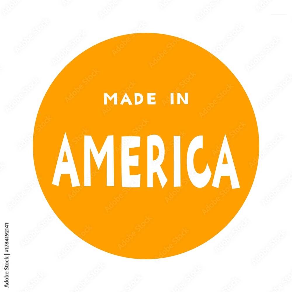 Fototapeta premium Made in America / メイド・イン・アメリカのタイポグラフィデザイン