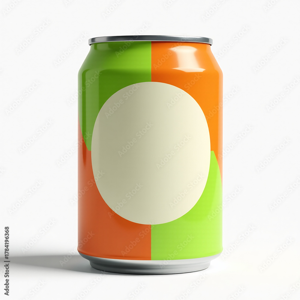 Fototapeta premium Vintage Canned Food Mockup - Retro Geometric Label