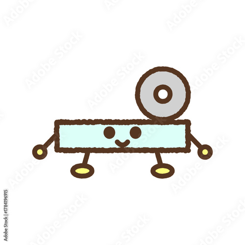 手書き風のキャラクター単品アイコンイラスト　額帯鏡