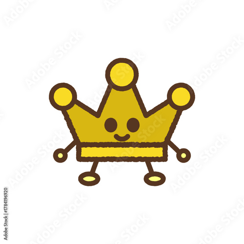 手書き風のキャラクター単品アイコンイラスト　王冠