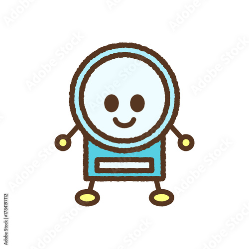 手書き風のキャラクター単品アイコンイラスト　電子計量器