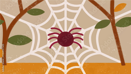 
A nostalgic retro close-up of a spider web captured against a white background, showcasing fine silk details, soft lighting, and a warm vintage tone for a timeless, elegant mood.