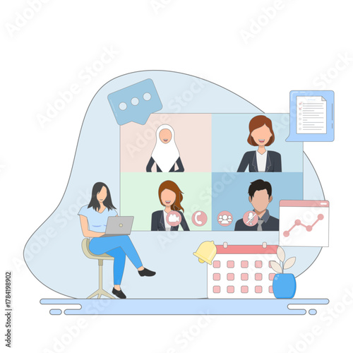 Video Calling Concept for Remote Business Meetings