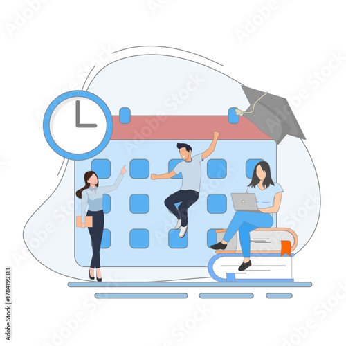 New Semester Planning by Students with Calendar and Time Management