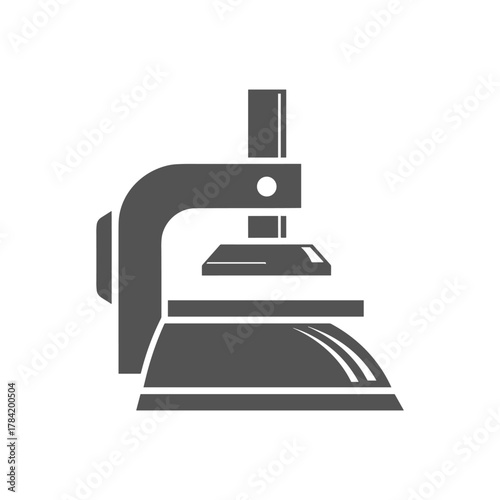 Illustration of a microscope, a scientific instrument used for viewing small objects.