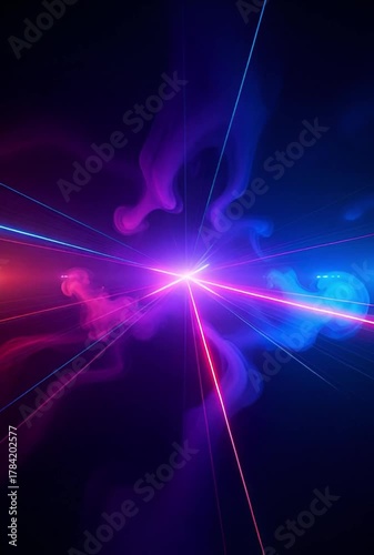 Cinematic Neon Laser Light Show in Futuristic Concert Club Atmosphere