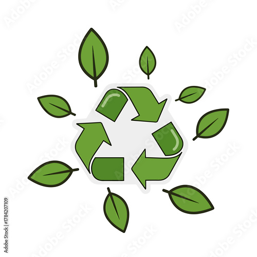 Eco-Friendly Recycling A Sustainable Approach with Green Leaves and Clean Environment