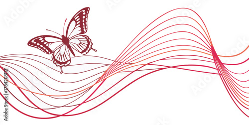 abstract floral background with butterflies