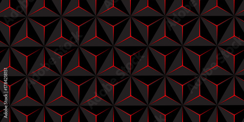 Dark hexagon abstract technology background with bright flashes under the hexagon. Hexagon game vector abstract technology background modern