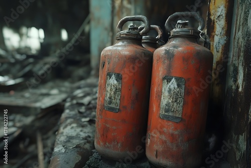 Oxygen canisters in a post apocalyptic setting