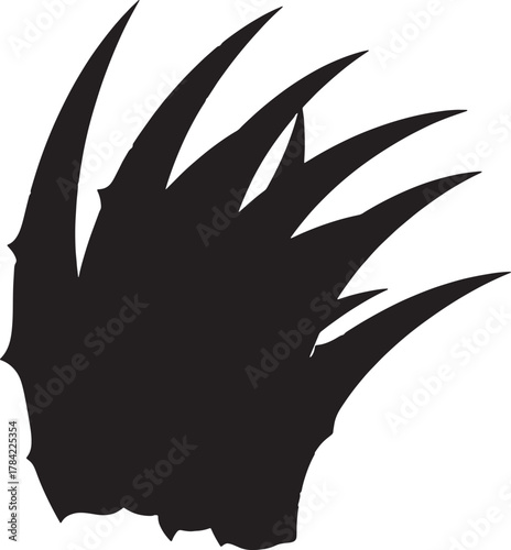 Blade silhouette: The stark contrast silhouette of blades, a symbol of natural tenacity and sharpness, isolated in stark detail against a bright background, showcasing the organic patterns