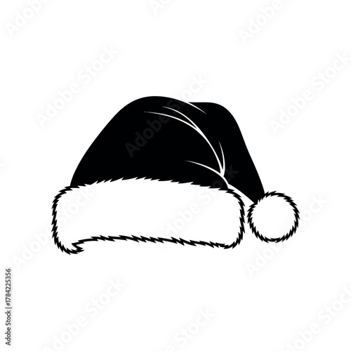 santa clues hat silhouette vector