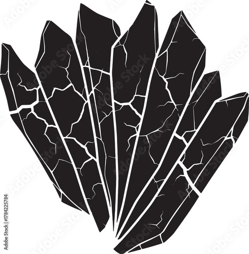 Mystical Crystal Formation: An illustration showcasing a cluster of intricately patterned crystals, radiating an aura of enigmatic power and natural beauty.