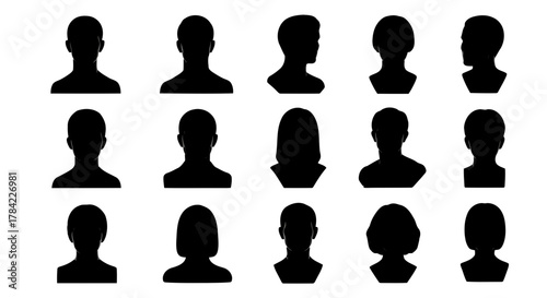 vector silhouettes of man and woman