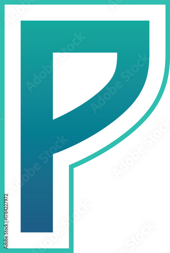 Arc Shaped P Letter Logo