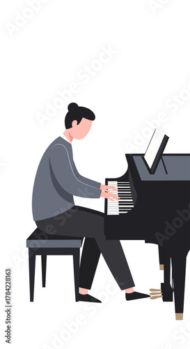 Piano Serenade A Musician's Soulful Performance on the Grand Instrument