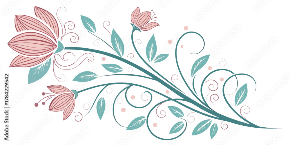 Fototapeta premium abstract floral background with flowers