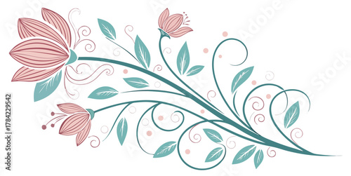 abstract floral background with flowers