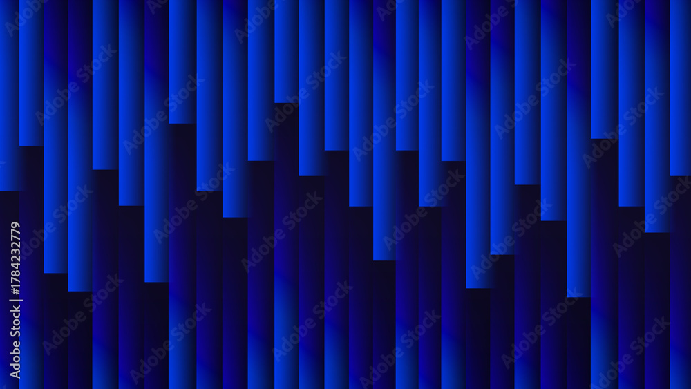 Obraz premium Abstract Deep Blue Vertical Bar Background with Dynamic Gradient Transitions Creating a Dripping Effect, Ideal for Modern Technology and Data Design