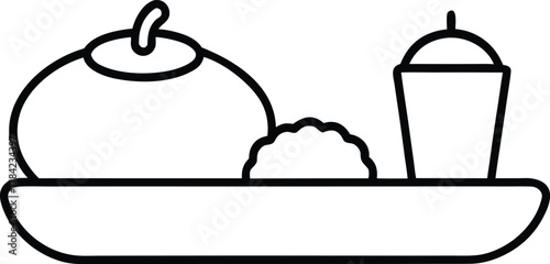 Low Calorie Meals Line Art Transparent Background