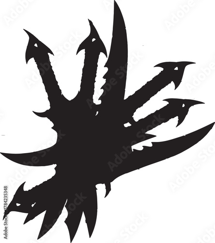 Abstract Silhouette Emblem: An abstract illustration in silhouette. showcasing a dynamic and mysterious design. This image evokes intrigue through its unique and artistic composition.