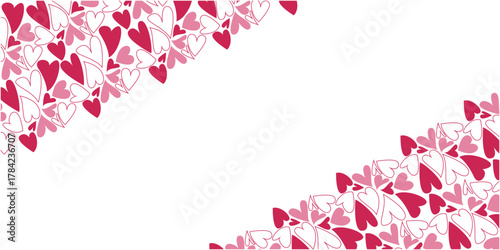Heart symbol pattern illustration. Heart symbol pattern frame for Valentine's day. Vector illustration.