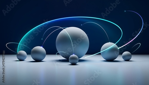 Minimal Globe Network — Teal Arcs Linking Points (Version C)